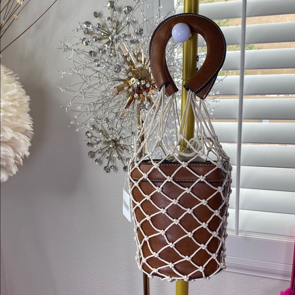 Boho Luxe Faux Leather & Rope Bucket Bag